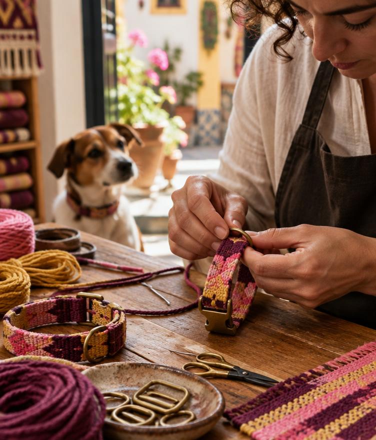 Proceso artesanal de confección de un collar