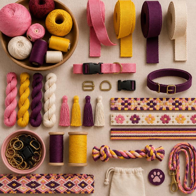 Materiales de colores para crear collares